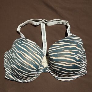 Victoria's Secret Zebra Stripe Tshirt Lined Demi Bra -  34DD